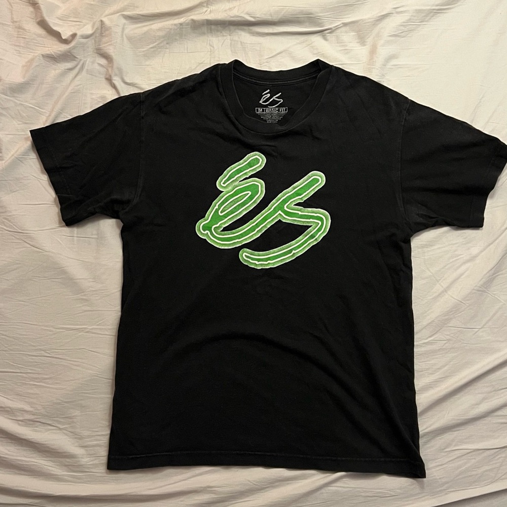 Vintage Black és T-Shirt with Large Neon Logo